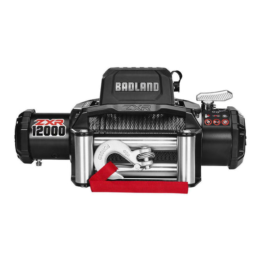 Badland ZXR 12,000 lb. Truck/SUV Winch with Wire Rope - Heavy-Duty Off-Road Winch, Remote Control, Durable Wire Rope, Powerful Recovery, Weather Resistant