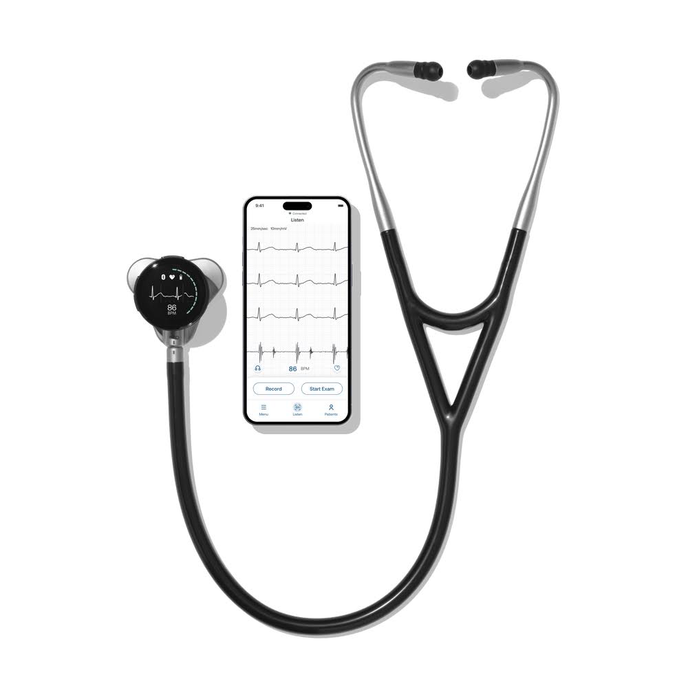Eko Core 500 Digital Stethoscope - Black - ECG Stethoscope with Artificial Intelligence, Heart Sound Analysis, Bluetooth Enabled, Dual Head, Noise Cancelling