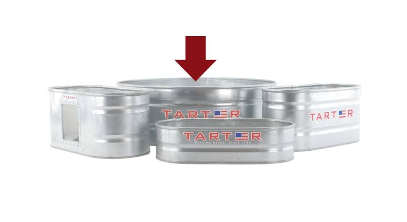 Tarter Round 700 Gallon Galvanized Stock Tank 8 Foot x 2 Foot WTR82 - Large Water Storage, Heavy-Duty Galvanized Steel, Farm and Ranch Use, Livestock Waterer, Durable Construction